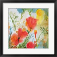 Framed Orange Poppy Reverie