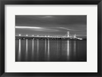 Framed Mackinac Bridge BW