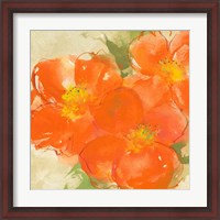 Framed 'Tangerine Poppies II' border=