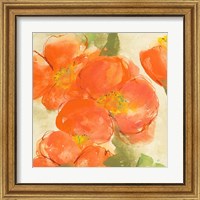 Framed 'Tangerine Poppies I' border=