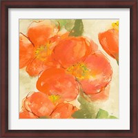 Framed 'Tangerine Poppies I' border=