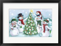 Framed Classic Snowmen IV Dark