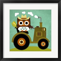 Framed Owl on Tractor