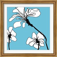 Framed 'Flowers in Blue 1' border=