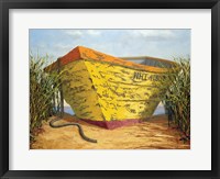 Framed Yellow and Orange Rowboat