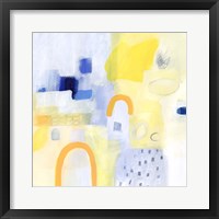 Framed 'Butterscotch and Blue I' border=