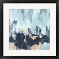 Framed 'Abstracted Indigo Skyline I' border=