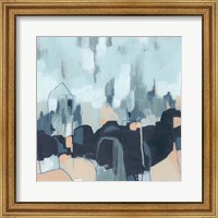 Framed 'Abstracted Indigo Skyline II' border=