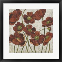 Framed 'Sangria Poppies II' border=