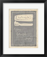 Brush Your Teeth Framed Print