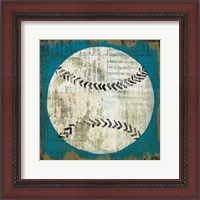 Framed 'Ball I on Blue' border=