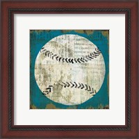 Framed 'Ball I on Blue' border=