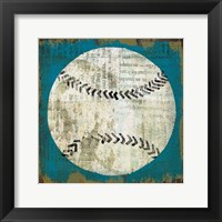 Ball I on Blue Framed Print