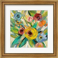 Framed 'Vivid Coral Floral III' border=