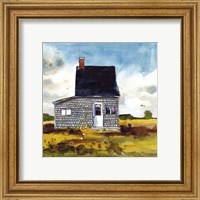 Framed 'Cabin Scape II' border=