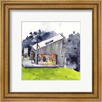 Framed 'Cabin Scape IV' border=