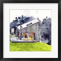 Framed 'Cabin Scape IV' border=