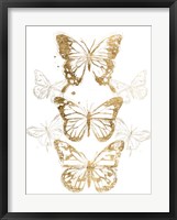 Gold Butterfly Contours I Framed Print