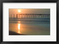 Framed Morning Pier Sunrise, Cape May New Jersey