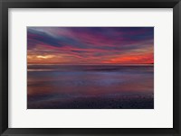 Framed Purple-Colored Sunrise On Ocean Shore, Cape May NJ