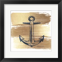 Framed Brushed Gold Anchor