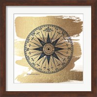 Framed 'Brushed Gold Compass Rose' border=