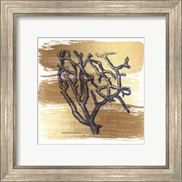 Framed 'Brushed Gold Branch Coral' border=