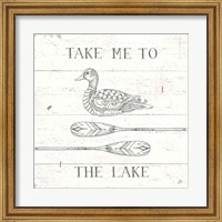 Framed 'Lake Sketches VII' border=