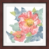 Framed 'Peony in the Pink II on White' border=