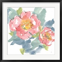 Framed Peony in the Pink I on White