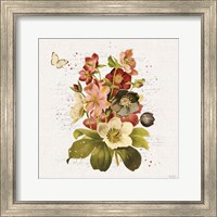 Framed 'Vintage Petals VI' border=