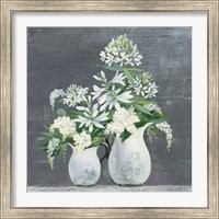 Framed 'Later Summer Bouquet III White Vase' border=