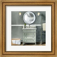 Framed 'Smoky Gray Bath II' border=