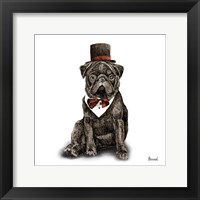 Framed 'Pugs in Hats III' border=