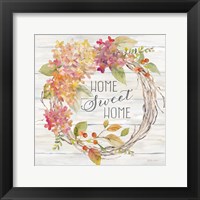 Farmhouse Hydrangea Wreath Spice I Home Framed Print