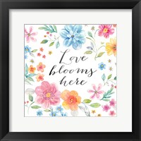 Whimsical Blooms Sentiment I Framed Print