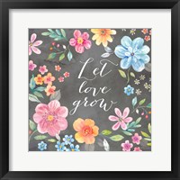 Framed 'Whimsical Blooms Sentiment Black I' border=