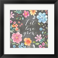 Whimsical Blooms Sentiment Black I Framed Print