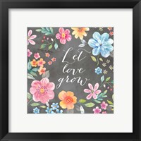 Framed 'Whimsical Blooms Sentiment Black I' border=