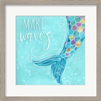 Framed 'Make Waves I' border=