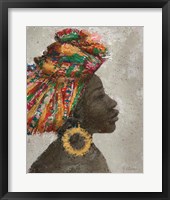 Portrait of a Woman I (gold hoop) Framed Print
