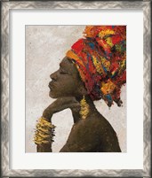 Framed 'Portrait of a Woman II (gold bracelets)' border=