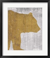 Rustic Lodge Animals Bear on Grey Framed Print