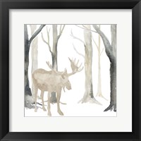 Winter Forest Moose Framed Print