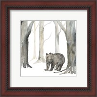 Framed 'Winter Forest Bear' border=