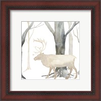 Framed 'Winter Forest Elk' border=