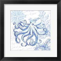 Framed Coastal Sketchbook Octopus