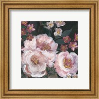 Framed 'Romantic Moody Florals on Black II' border=