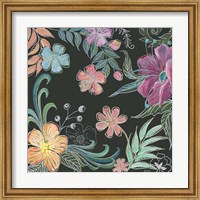 Framed 'Boho Florals on Black II' border=