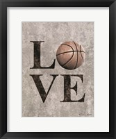 LOVE Basketball Framed Print